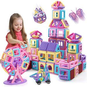 Magnetic Tiles for 3 4 5 6 7 8+ Year Old Boys Girls Blocks Building Set Kids Toy